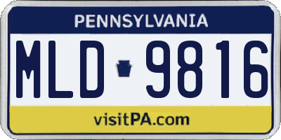PA license plate MLD9816