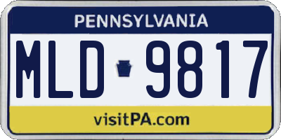 PA license plate MLD9817