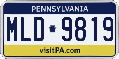 PA license plate MLD9819