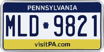 PA license plate MLD9821