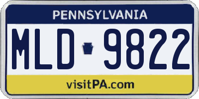 PA license plate MLD9822