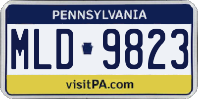 PA license plate MLD9823