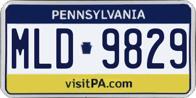 PA license plate MLD9829