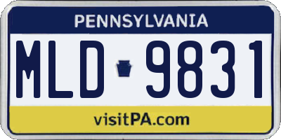 PA license plate MLD9831