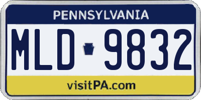 PA license plate MLD9832
