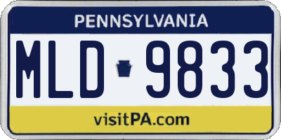 PA license plate MLD9833