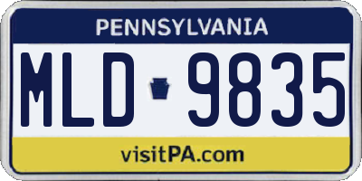 PA license plate MLD9835