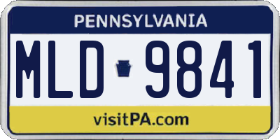 PA license plate MLD9841
