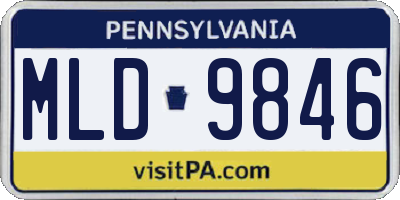 PA license plate MLD9846
