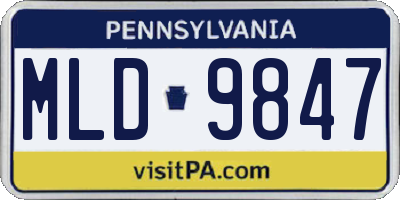 PA license plate MLD9847