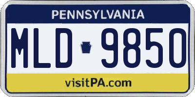 PA license plate MLD9850