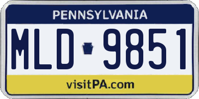 PA license plate MLD9851