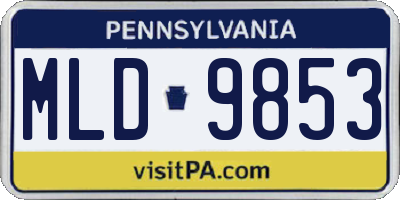 PA license plate MLD9853