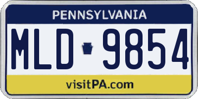 PA license plate MLD9854