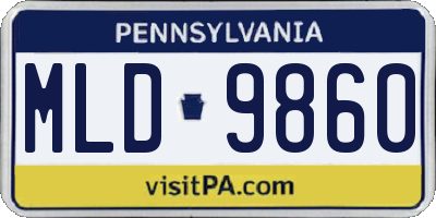 PA license plate MLD9860