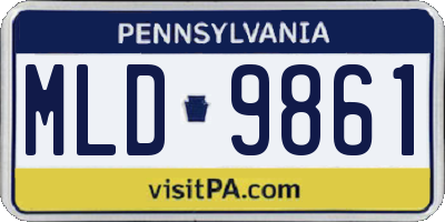 PA license plate MLD9861