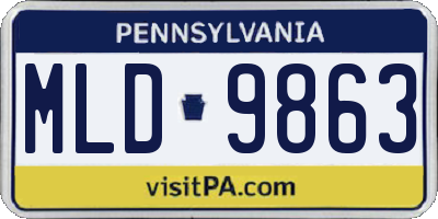PA license plate MLD9863