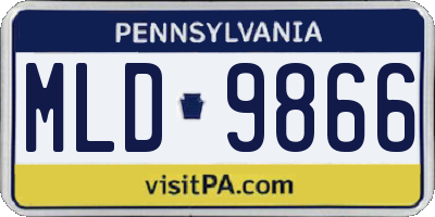 PA license plate MLD9866