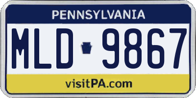 PA license plate MLD9867