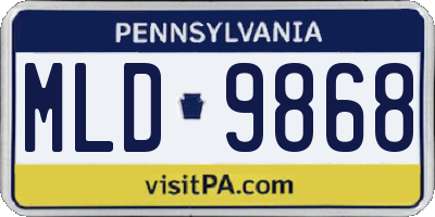 PA license plate MLD9868
