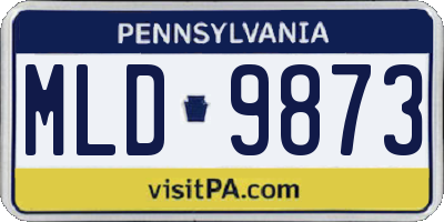 PA license plate MLD9873