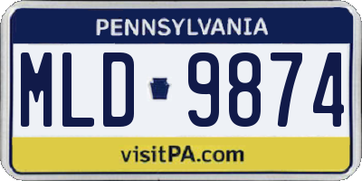PA license plate MLD9874