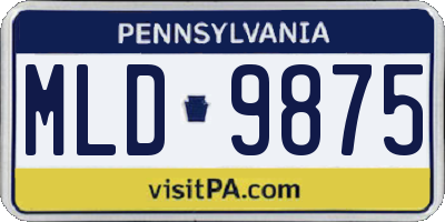 PA license plate MLD9875