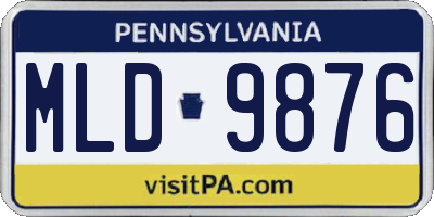 PA license plate MLD9876