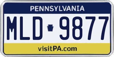 PA license plate MLD9877