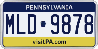 PA license plate MLD9878