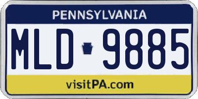 PA license plate MLD9885