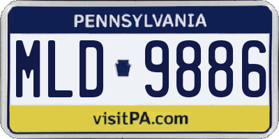 PA license plate MLD9886