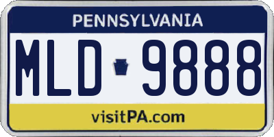 PA license plate MLD9888