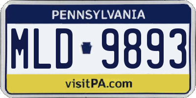 PA license plate MLD9893