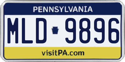 PA license plate MLD9896