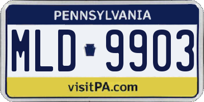 PA license plate MLD9903