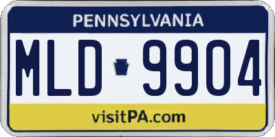 PA license plate MLD9904