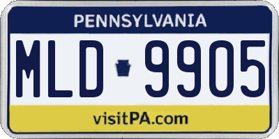 PA license plate MLD9905