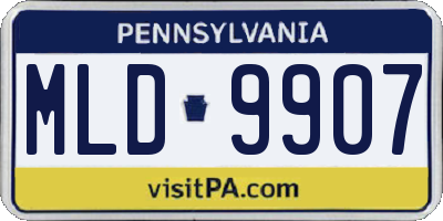 PA license plate MLD9907