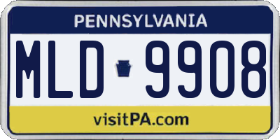 PA license plate MLD9908