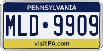 PA license plate MLD9909