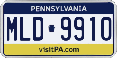 PA license plate MLD9910