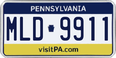 PA license plate MLD9911
