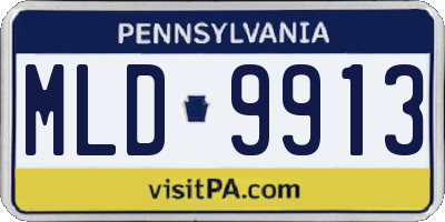 PA license plate MLD9913