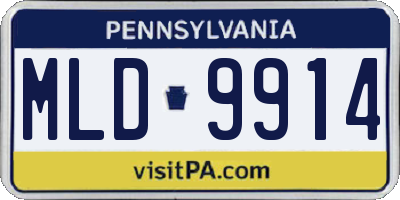 PA license plate MLD9914