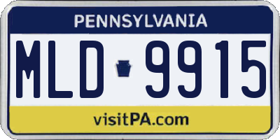 PA license plate MLD9915