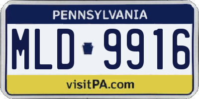 PA license plate MLD9916