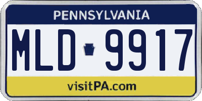PA license plate MLD9917