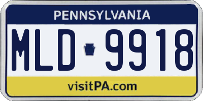PA license plate MLD9918