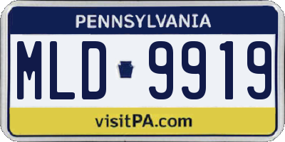 PA license plate MLD9919